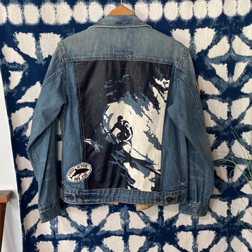 Gap denim surf patchwork jacket - Picture 1 of 16